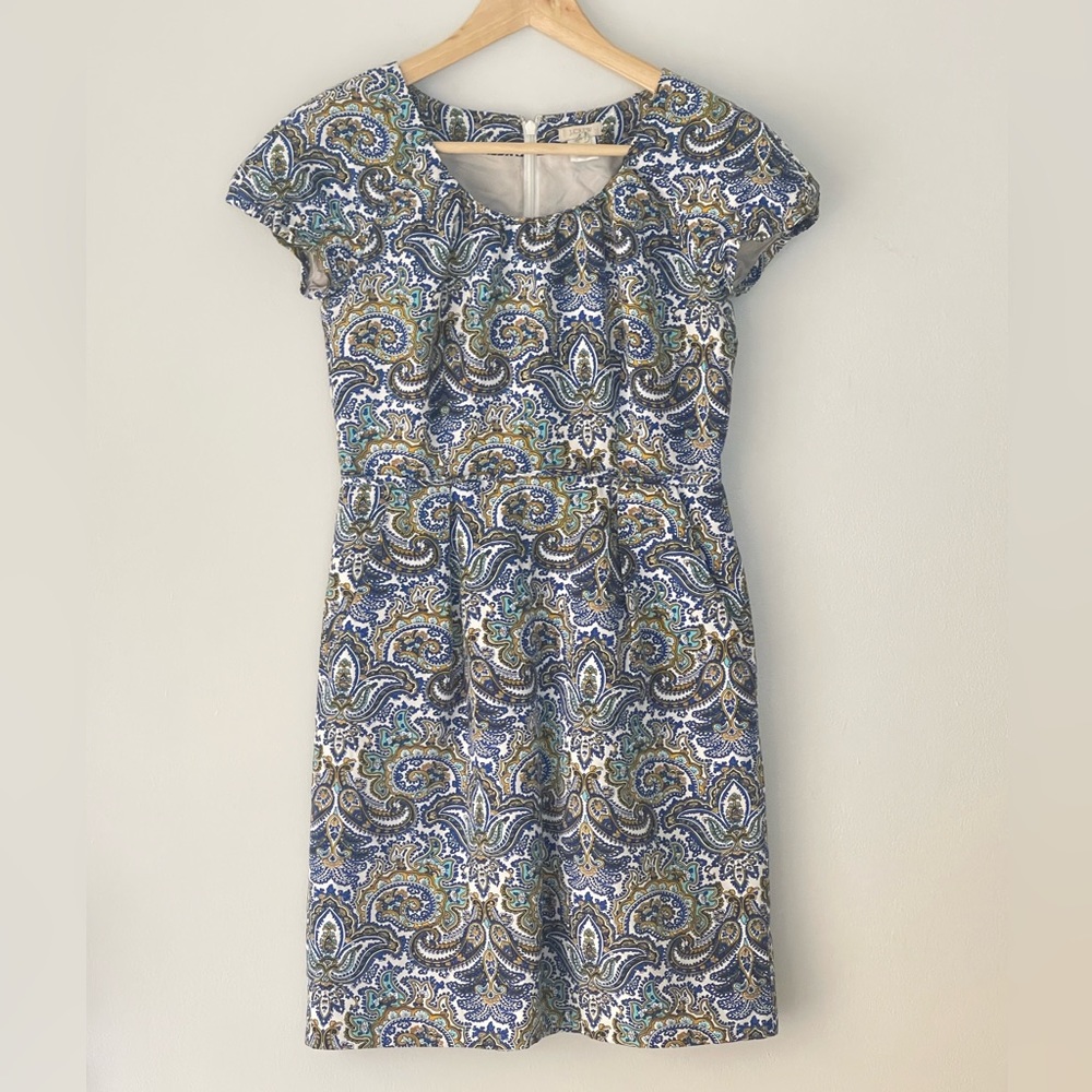 J. Crew Silk Dolores Dress Peacock Paisley